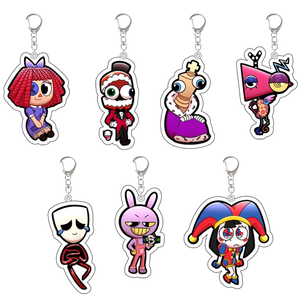 

Акриловый брелок по мотивам аниме для Digital Circus: Помни, Джакс, Рагата, Гэнгл, Кингер, Зубл, Кейн. Аксессуар для рюкзака, подарок.