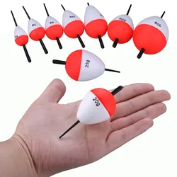 Flotadores de espuma EVA para pesca nocturna, palo ligero de plástico, 1-30g, pesca en mar rojo y blanco, flotadores llamativos, accesorio de pesca, 10 piezas