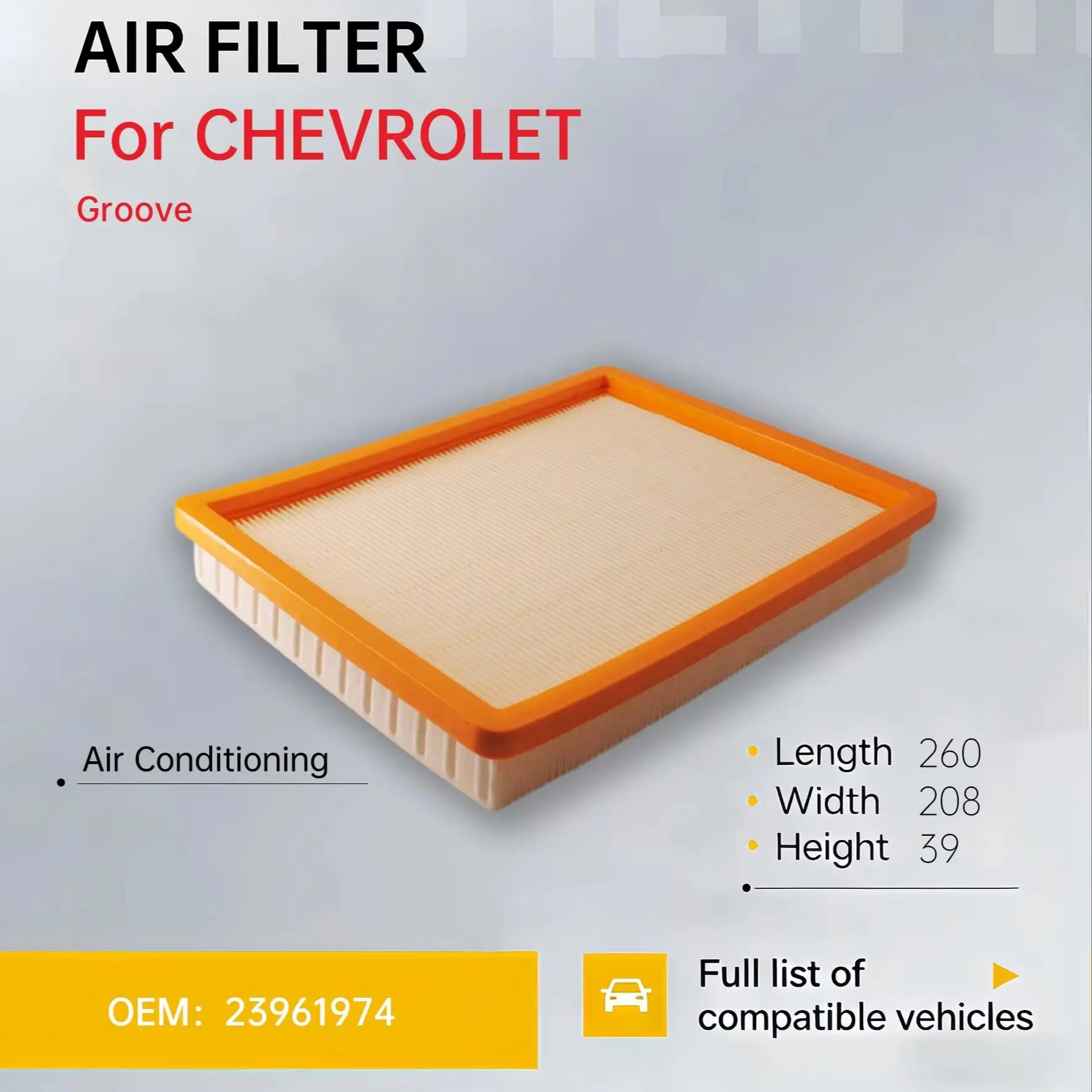 Para CHEVROLET Groove BAOJUN (SGMW) 510 1.5L RC-5 RC-5w RM-5 RS-3 WESTGUARD MA9271 Filtro de ar 23961974   MANN C26071 MAHLE LX4815