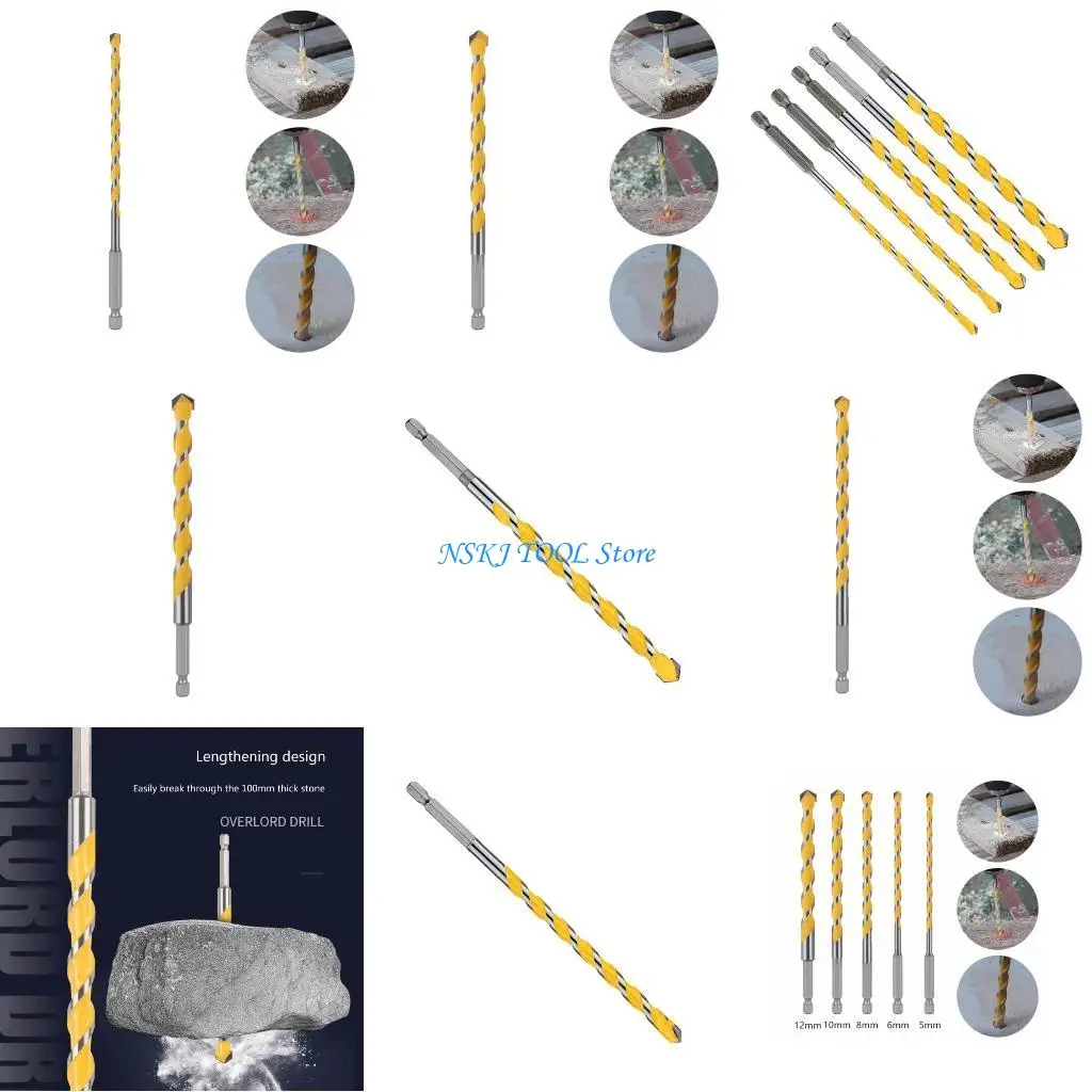 

L8RC Universal 5/6/8/10/12mm Drill Bit for Various Materials Sturdy and Reliable