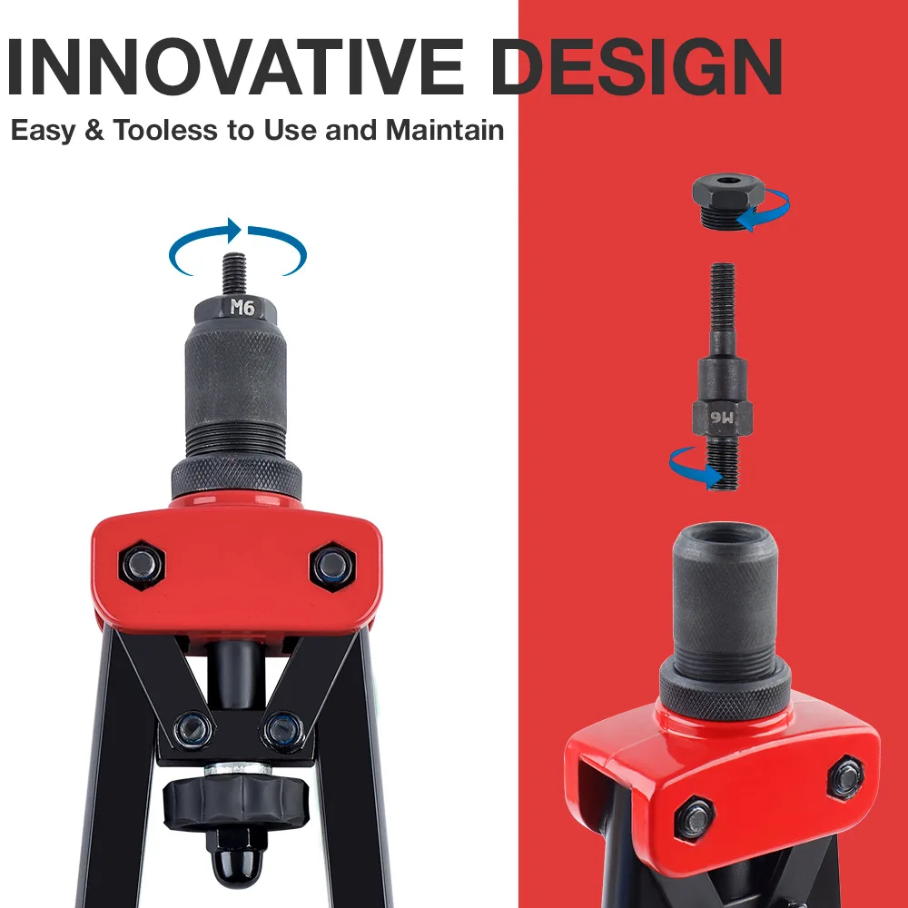 Insert Type Manual Rivet Nut Gun, Suitable For M3 M4 M5 M6 M8 M10 Nuts, Including Wrench And Tool Box, Rivet Nut Tool Set