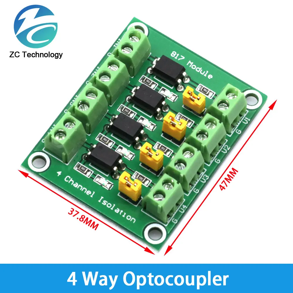 PC817 1 2 4 8 Channel Optocoupler Isolation Board Voltage Converter Adapter Module 3.6-30V Driver Photoelectric Isolated Module