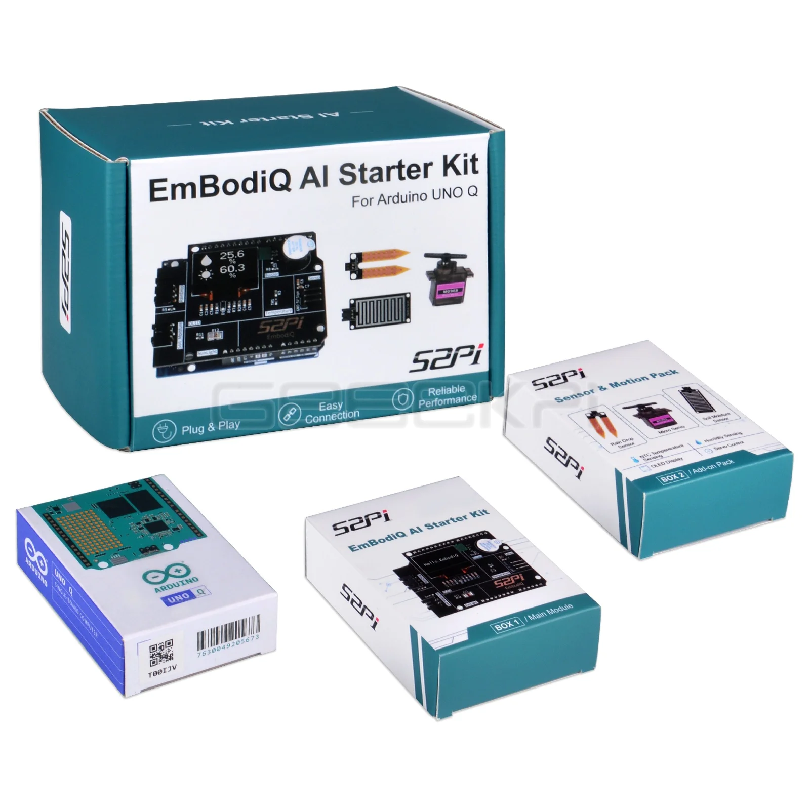EmbodiQ AI Agent HAT for Arduino UNO Q, Hardware Control Kit