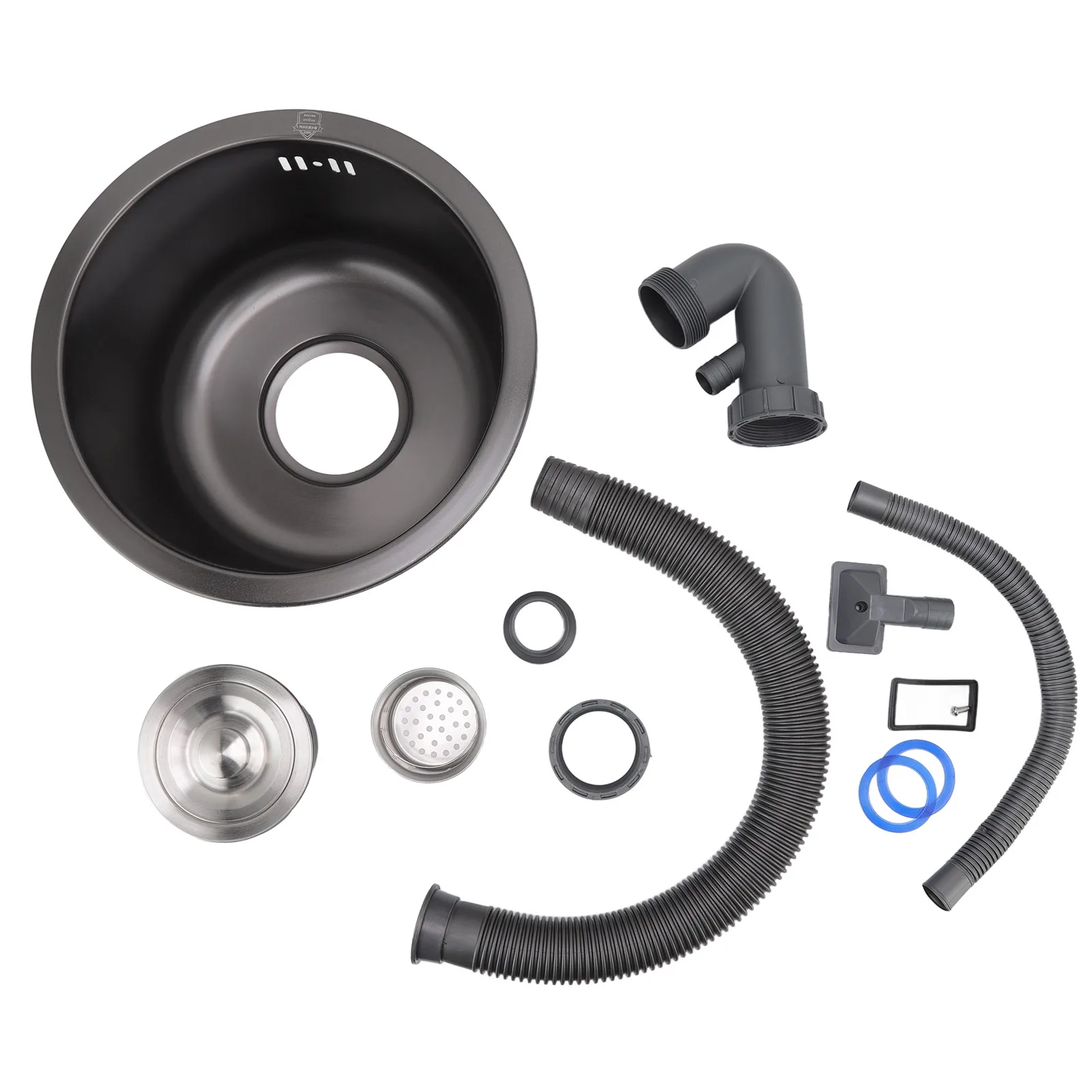 

Mini Round Kitchen Sink Bar with Drain Accessories Stainless Steel Basin Single Bowl for Home Kitchen Sink Round Kitchen Sink