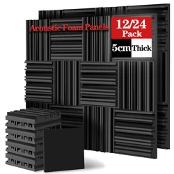 12/24Pcs 25x25x5cm Studio Acoustic Foam Panels Sound Creative Irregularity Soundproof Foam Sponge Pad Absorption KTV Room Wall