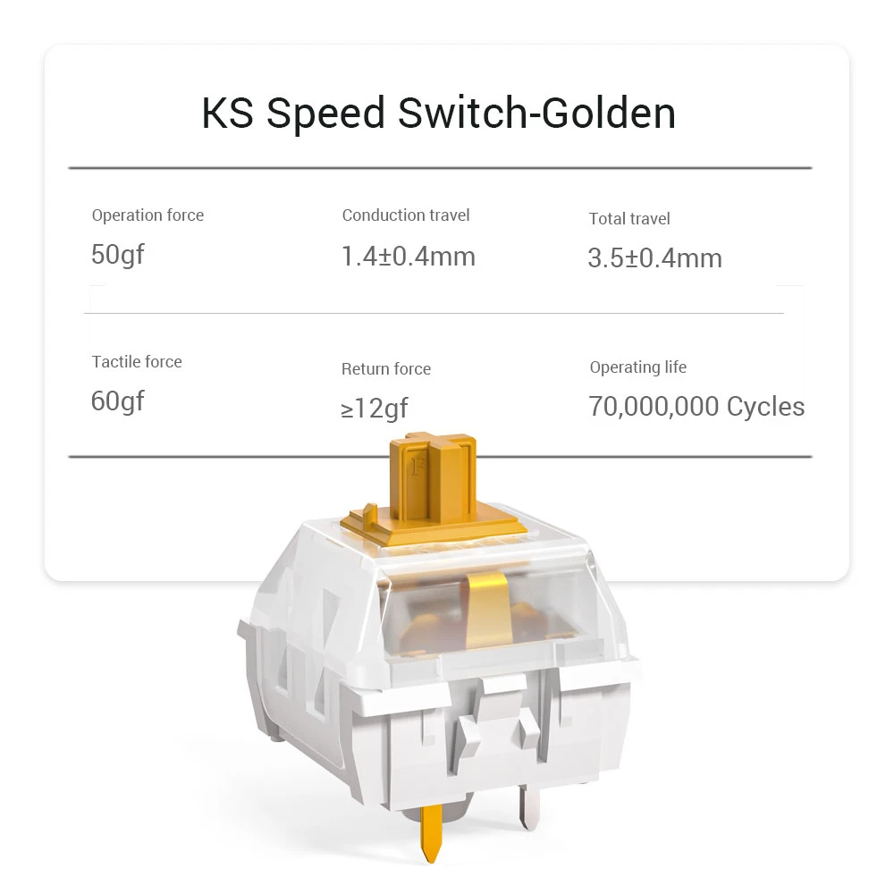 Kailh Speed Tastaturschalter Bronze Kupfer Gold Rosa Dickes Gold Silber RGB SMD für mechanische Tastatur – Detail 2
