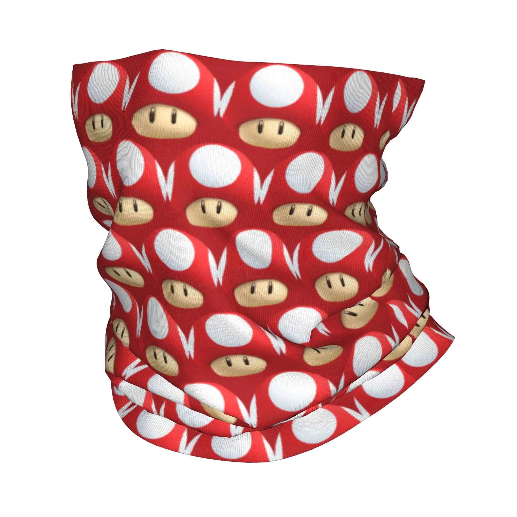

Custom Cartoon Super Mushroom Marioes Bandana Winter Neck Warmer Men Windproof Wrap Face Scarf for Hiking Gaiter Headband
