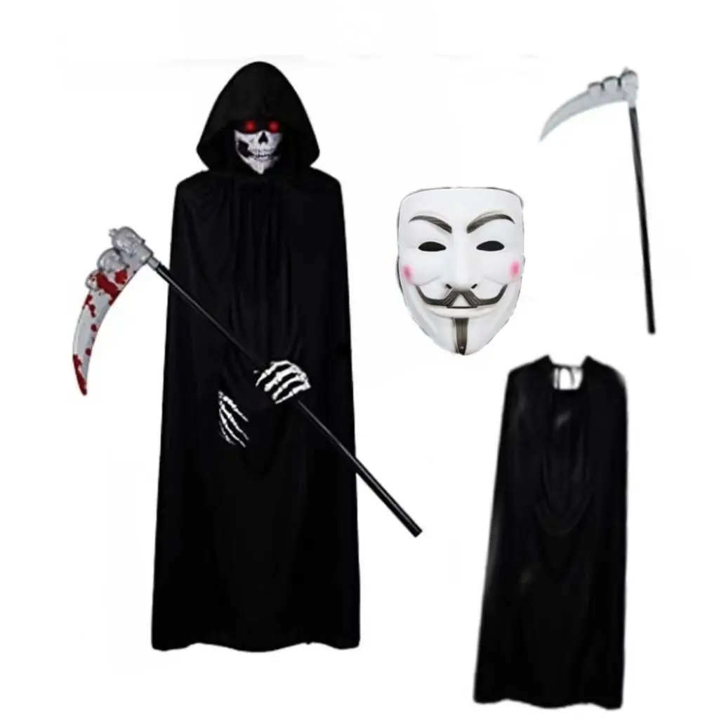 

Halloween Costume Black Cloak Wizard Cloak Children's Cosplay Vampire Suit Grim Reaper Anime Costume