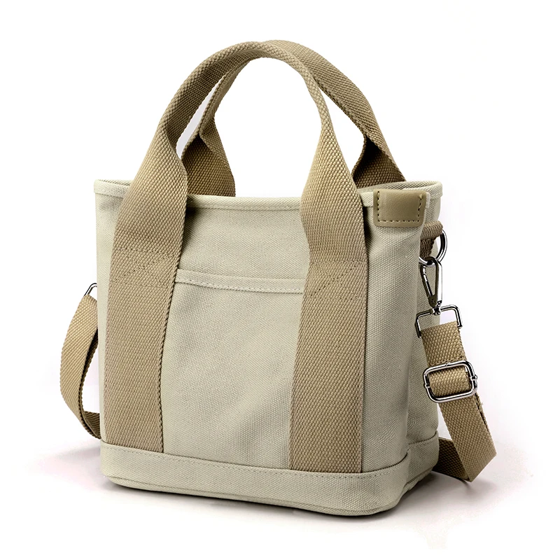 Casual Canvas Denim Bento Bag Women's Handbag 2024 New Style Simple Portable Lunch Box Bag  Trend from Mainland China