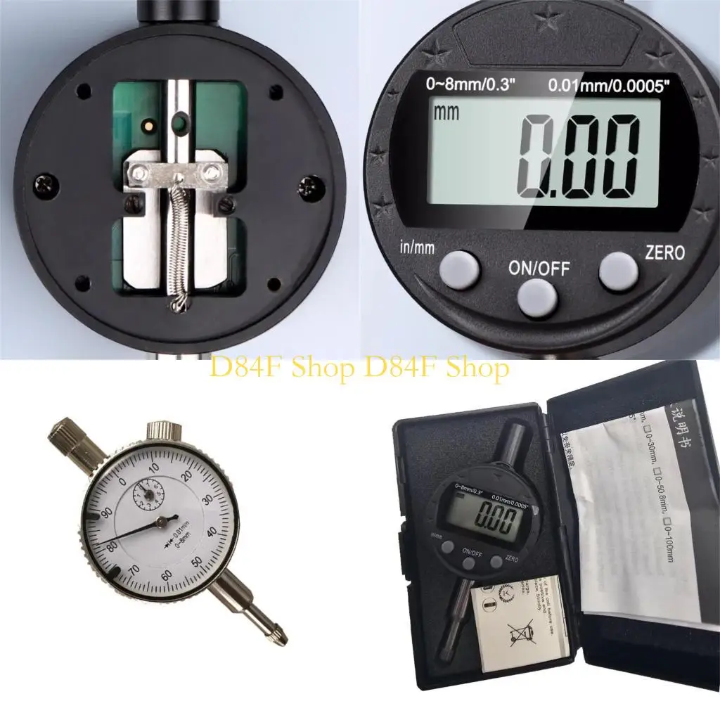 D84F Precisions 0.01mm/0.001mm Dial Gauges 0-8mm Meter Dial Gauges