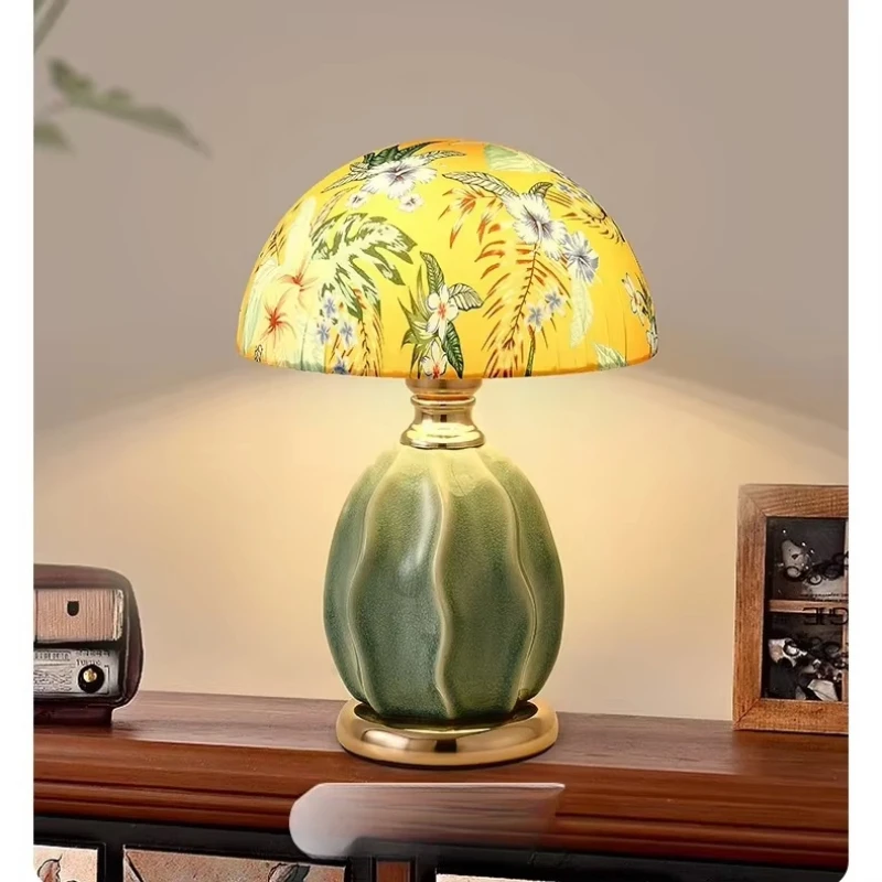 

Medieval style retro bedroom bedside lamp creative personality warm household ceramic high-end night lamp decorative lamp
