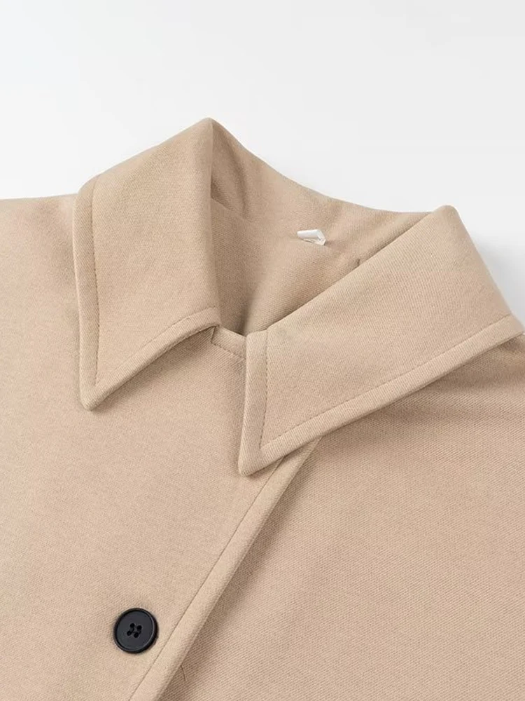 

2025 Women Fashion Autumn Winter Women Single Breasted Coats Wool Blend All-match Mid-length Overcoat Female Fashion Clothing