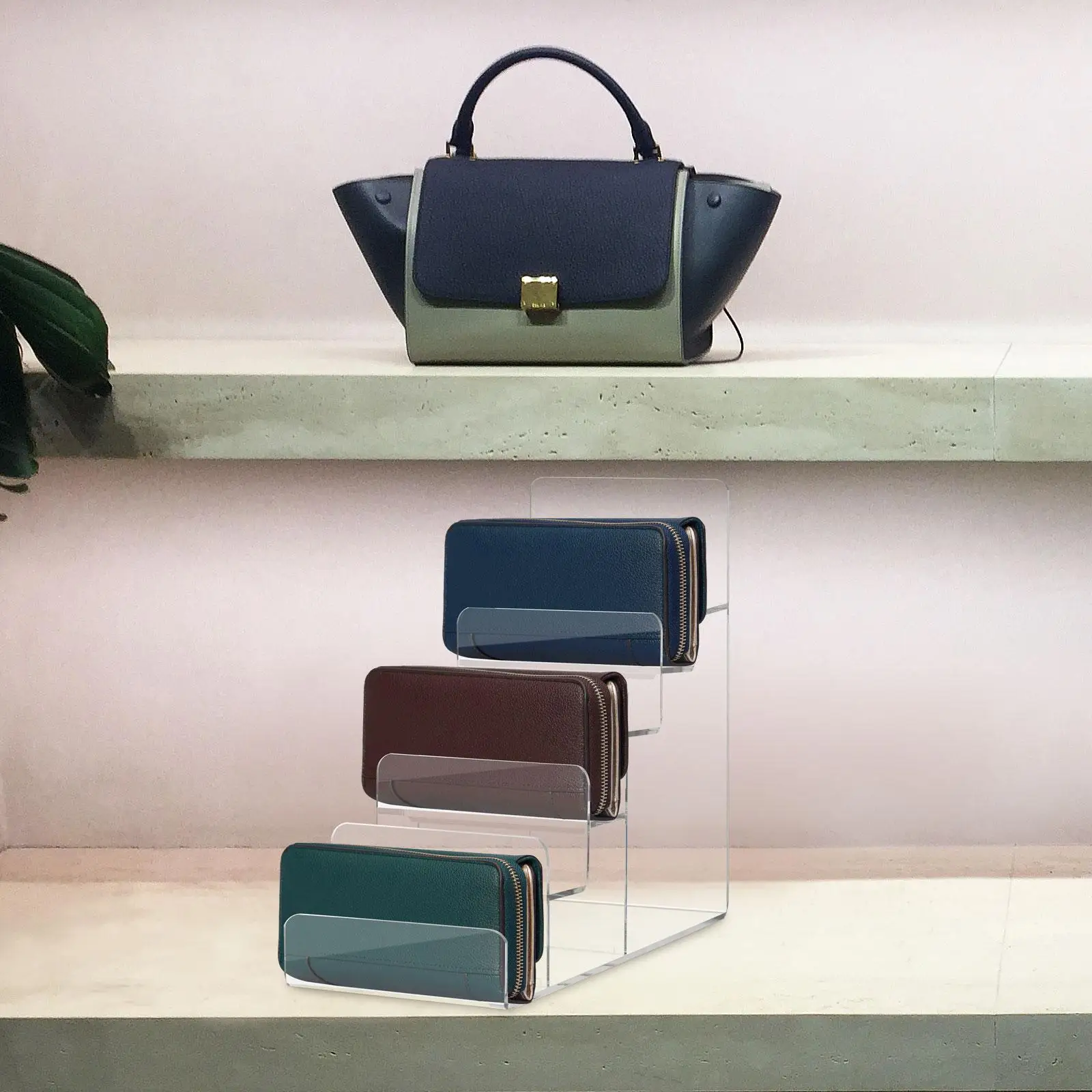 Regal Acryl Brieftasche Halter Miss Handtasche Display Ständer Geldbörse Geldbörsen Rack Organizer