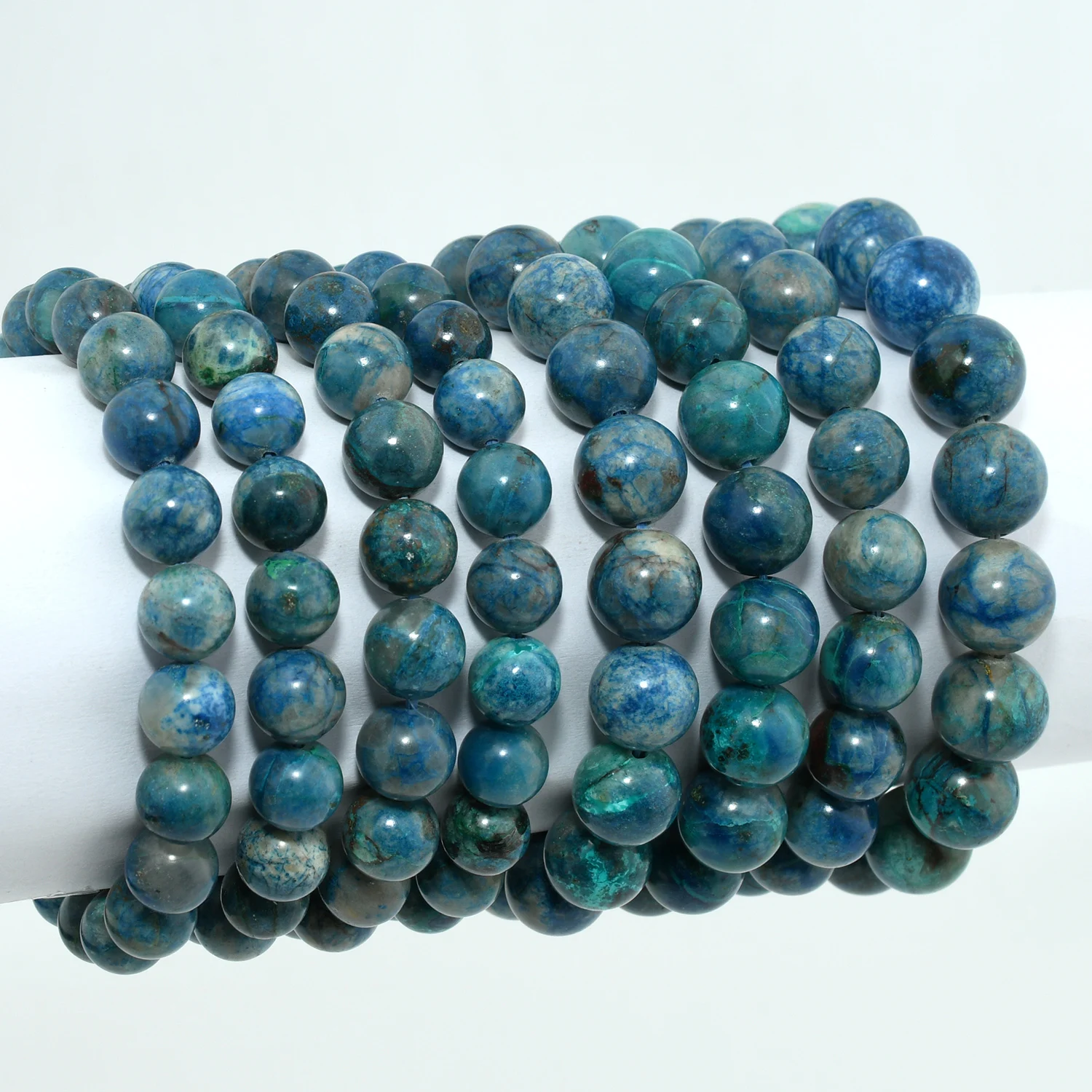 Natural Shattuckite Chrysocolla Loose Round Beads Bracelet 9mm-9.5mm/10.8mm-11.5mm/12mm