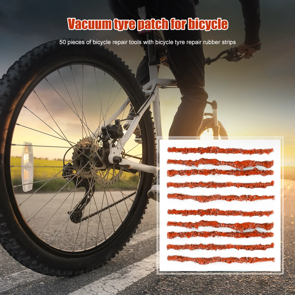 50pc Tubeless Tire Repair Strips Slug Plug Tire Seal Rubber Strip Stiring Glue for Car Motorcycle Bike Tyre Puncture Repair Tool