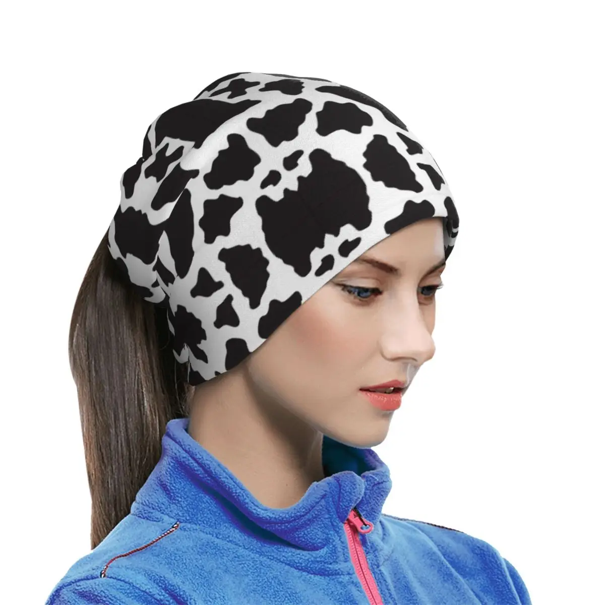 Cow Animal Print Cowboy Country Ranch Multifunctional Elastic Neck Gaiter Wind Proof Face Cover Bandana Unisex for Motorcycle