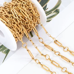 1Meter Stainless Steel Chain Long Bar Frame Round Circle Chain for DIY Necklace Bracelet Jewelry Making Accessories Wholesale