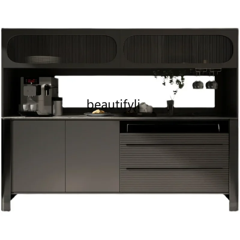 

cc1820Solid Wood Sideboard Wine Cabinet Integrated Wall Multi-Functional Kitchen Locker Light Luxury High Cabinet