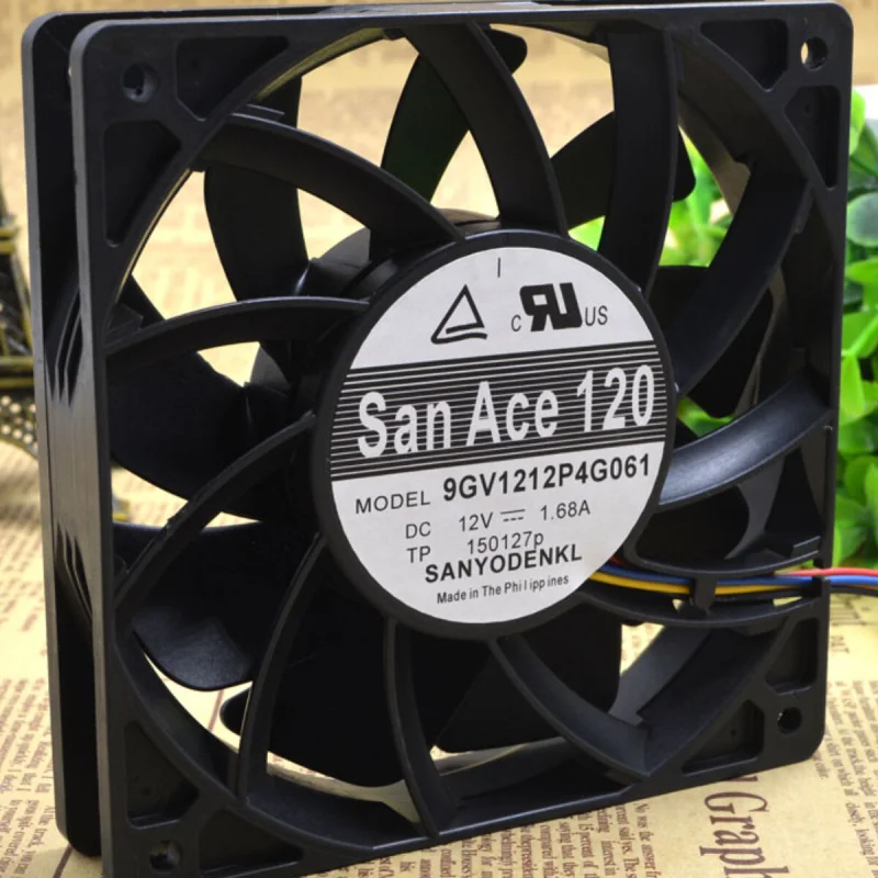 D For SANYO 9GV1212P4G061 | 12V 1.68A | 12CM | High Power Industrial Cooling Fan 1PCS