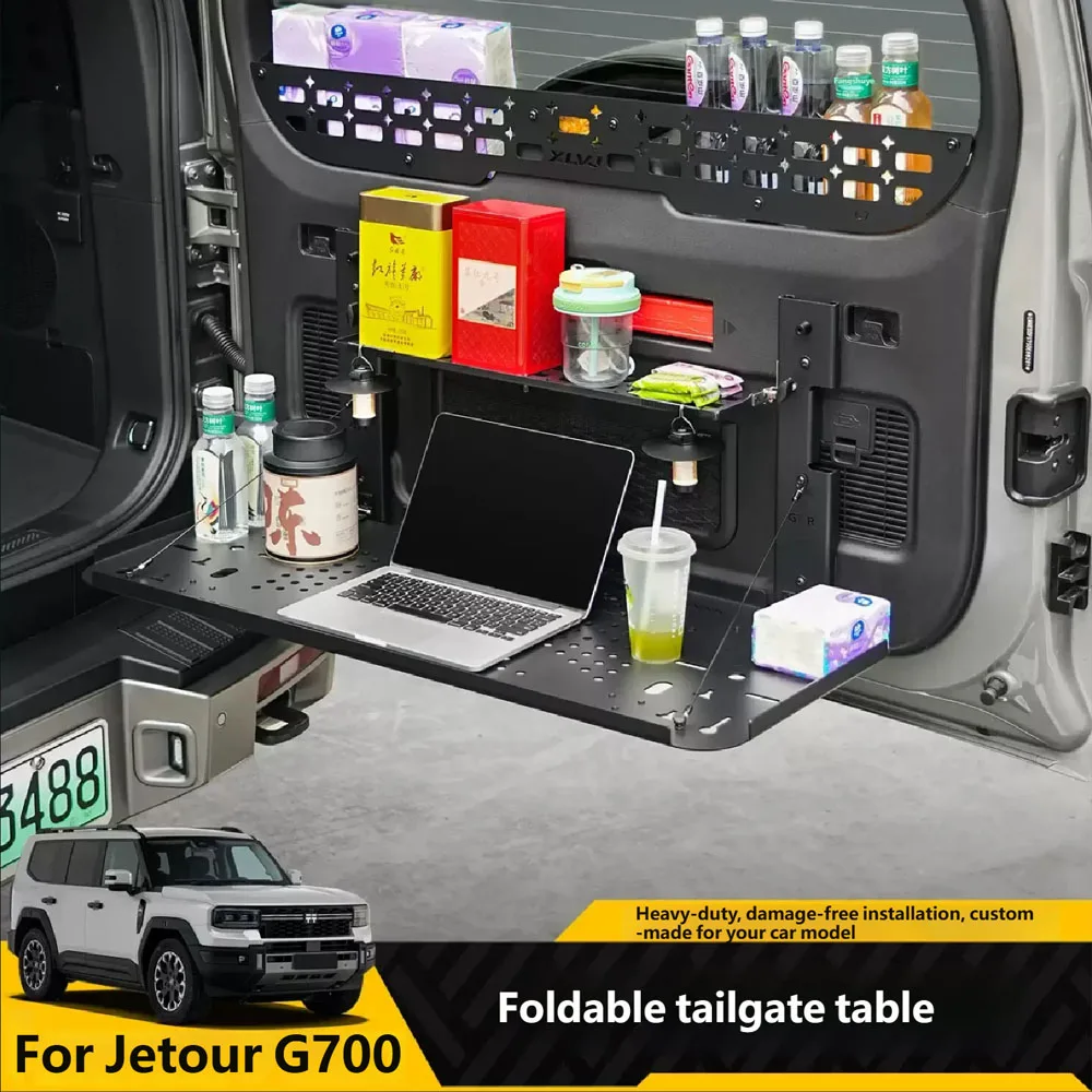 

For Jetour G700 2025 2026 Tailgate Folding Table Storage Rack Rear Window Fence Storage Frame Folding Table Board Modification