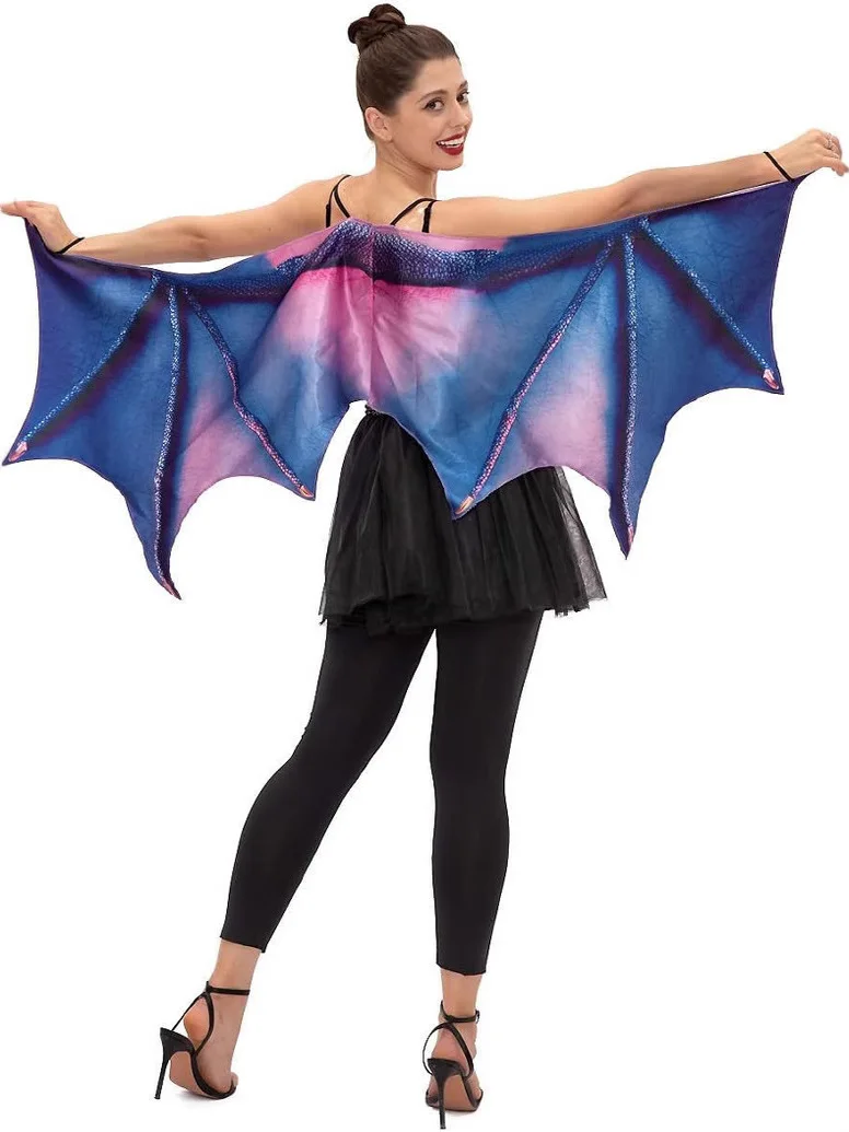 2025 een Costume viola con ali di corno di drago per le donne Halloween Carnevale Abiti alla moda Formato adulto Festival transfrontaliero