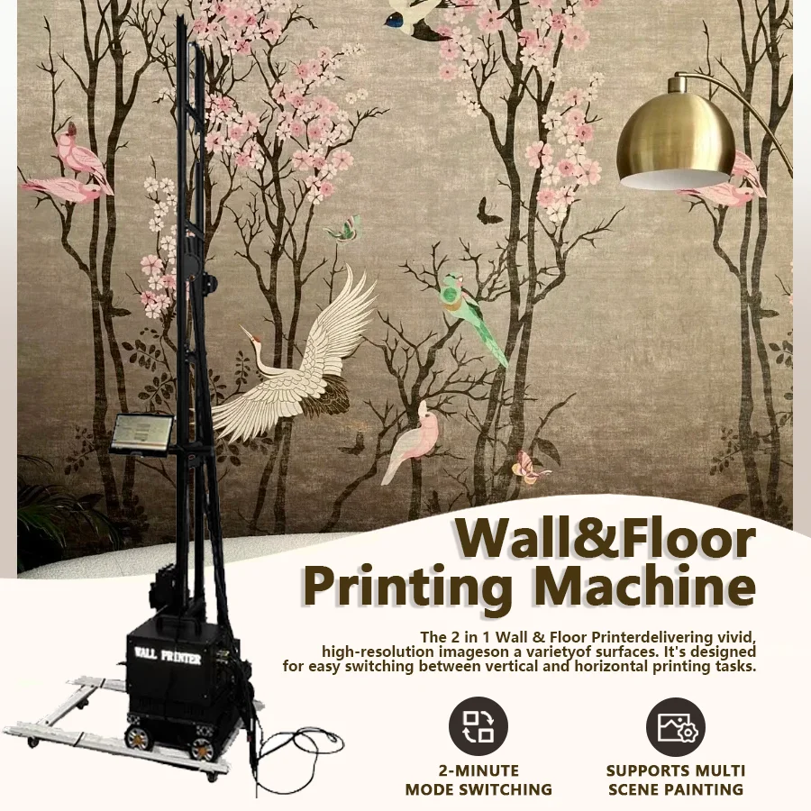 

Portable UV Ink Wall Floor Printer 2in1 Machine 3.5 Meter 3D Printing Height for Direct Print on Tile Ground Home Decoration