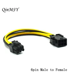 6-Pin Mini PCI-E Male to PCI-E Express Female Power Extension Cable Adapter Cord Wire 6pins 20cm