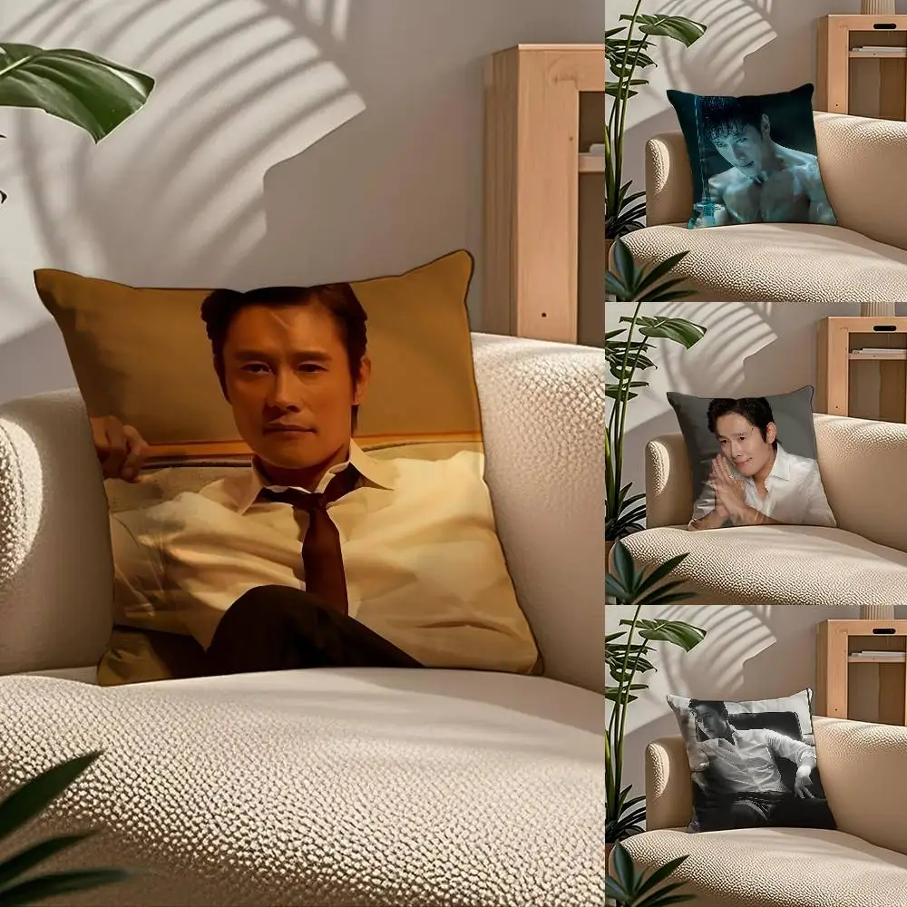 

Musife L-L-Lee B-Byung H-Hun Actor Pillow Case Comfort Sofa Bed Silky Elegant Invisible Zipper Custom Decorative Cushion Cover
