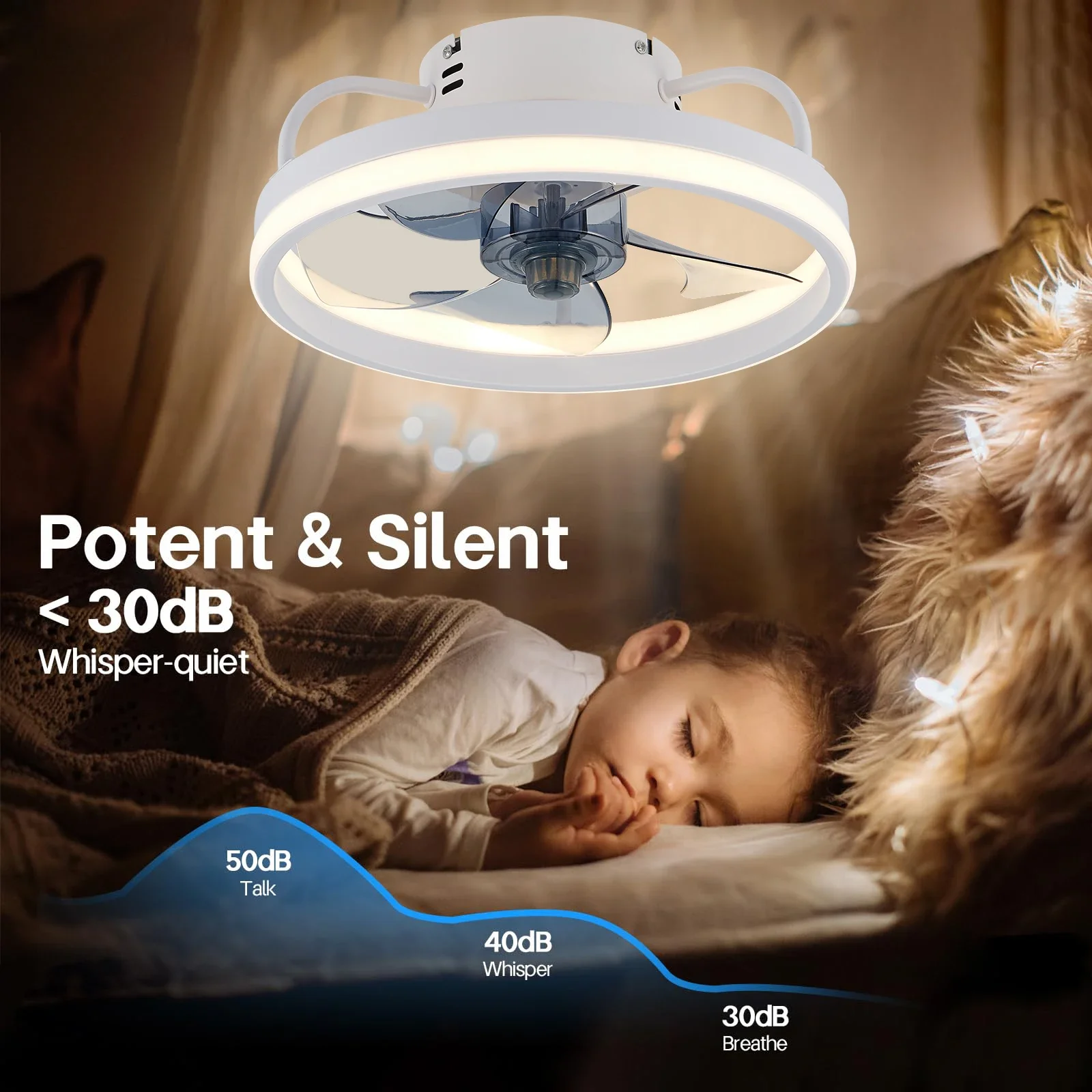 

Modern 2-in-1 Smart LED Ceiling Fan with Integrated Light And Remote Control for Bedroom Living Room And Restaurant Indoor Decor
