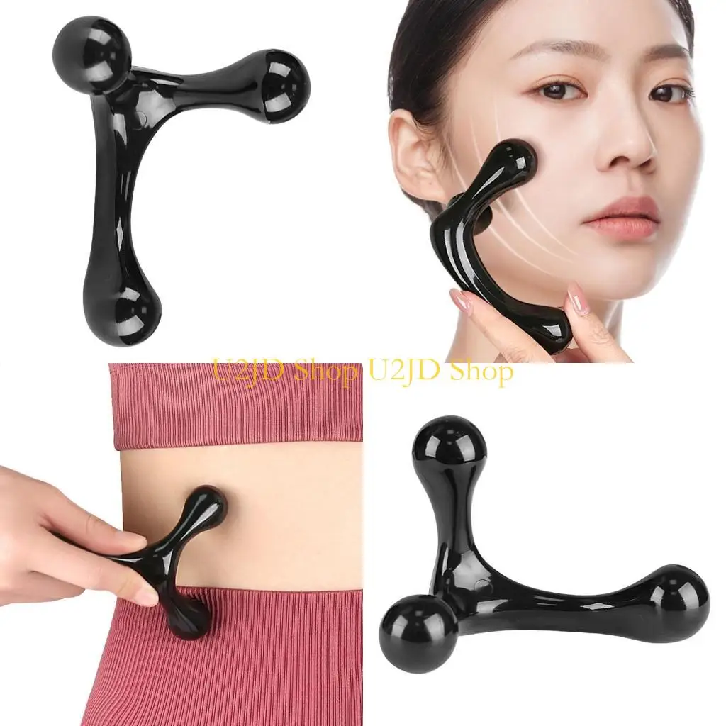 

U2JD Ручной ручной массажер с тремя шариками для массажа спины, арочный массажер для тела, инструмент для массажа здоровья