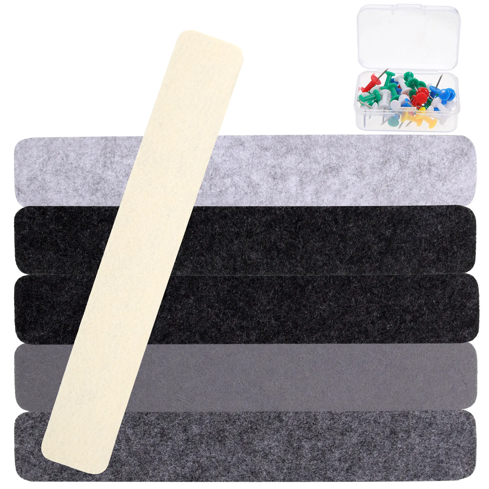 1 conjunto de tiras de quadro de avisos de feltro premium reutilizáveis, não danificando, placa de planejador pegajosa de parede para trabalho, programação de vida, rastreamento pequeno