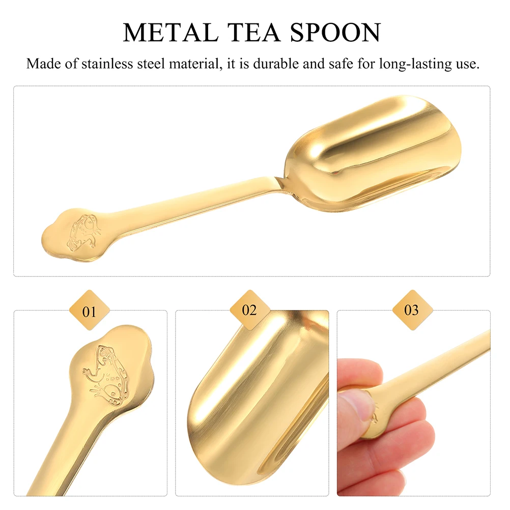 

2pcs Stainless Steel Spoons Portable Scoop For Loose Tea Salt Coffee Kung Fu Teaware Multi-Function Tea Shovel Long Handle
