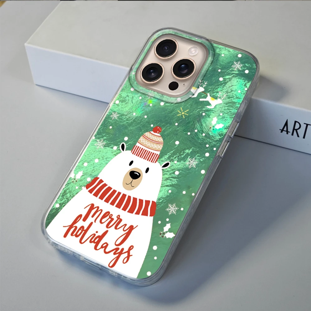 Christmas Snowman Cartoon Phone Case For Apple iPhone 16 15 14 13 11 12 Pro Max 16e 7 8 Plus X XS XR SE Girls Funda Cover Coque