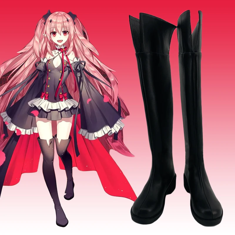 Anime Seraph of the End Krul Tepes Cosplay Shoes Boots Halloween Anime Cosplay Costume Prop Carnival Women Cosplay Boots