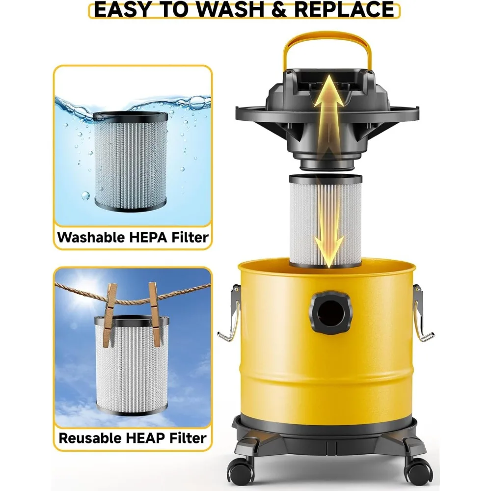 Aspirapolvere per cenere senza fili per stufe a pellet, per batteria massima 20 V, aspirapolvere per stufa a pellet con 2 filtri HEPA