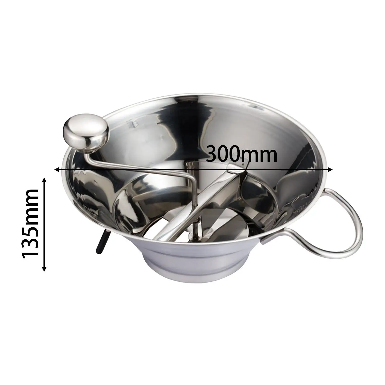 مطحنة طعام دوارة من الفولاذ المقاوم للصدأ مع 5 أقراص طحن، خلاط طعام دوار متعدد الوظائف #6