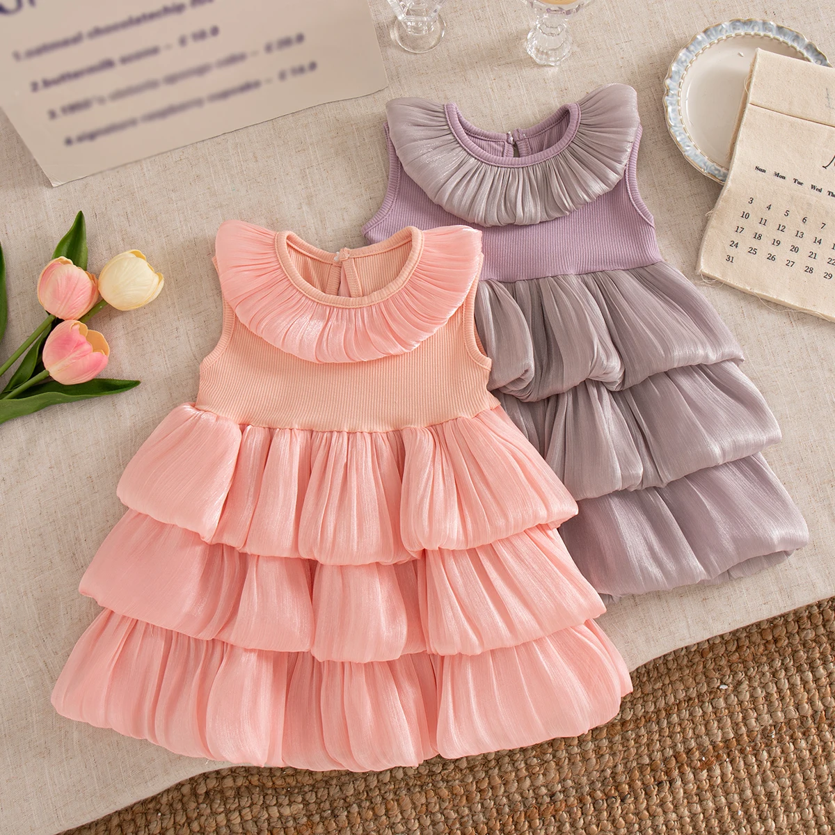 Summer New Baby Girl Dress Sweet Sleeveless Cake Dress Birthday Party Princess Dress Baby Clothing 9 Months -4 Years Old