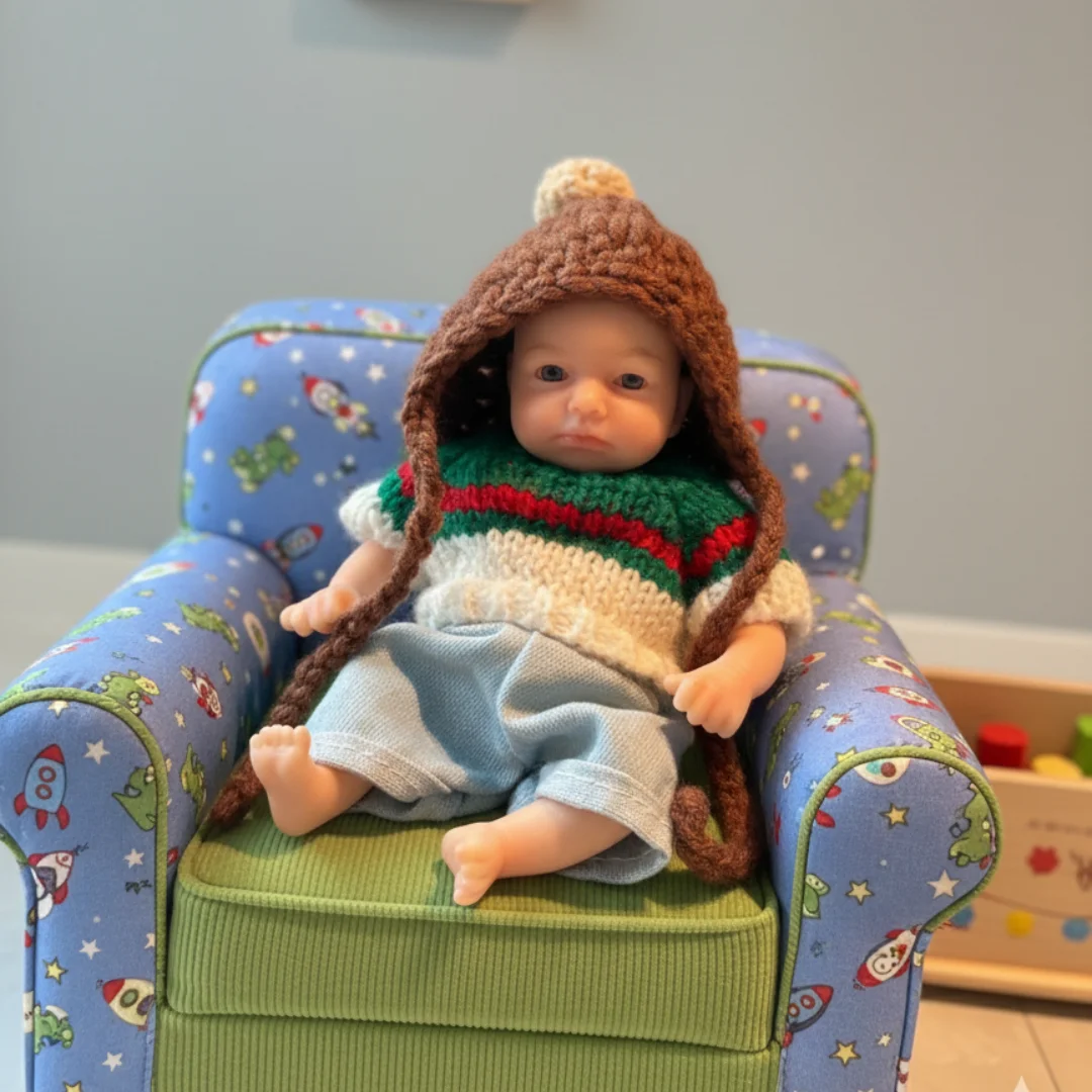 

Loulou Mini Palm 6-дюймовая водонепроницаемая кукла для мальчика Bebe reborn de silicona с краской ручной работы, мягкая и гибкая кукла для новорожденного мальчика