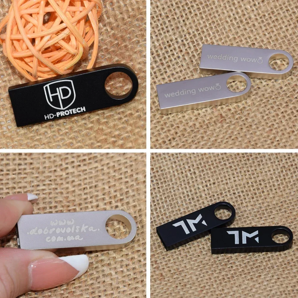 10 Cái/lốc USB Drive2.0 Pendrive Logo Tự Do 64Gb 32Gb 16Gb 8Gb 4Gb Chụp Ảnh Quà Tặng thẻ Nhớ Usb Ngày Cưới Cle Usb