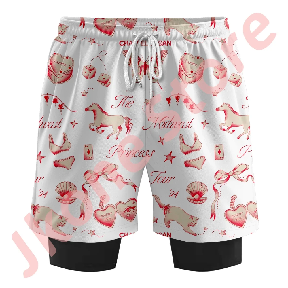 Chappell Roan 2024 Midwest Princess Tour Merch Shorts Summer Women Men Fashion Casual Streetwear Short Pants