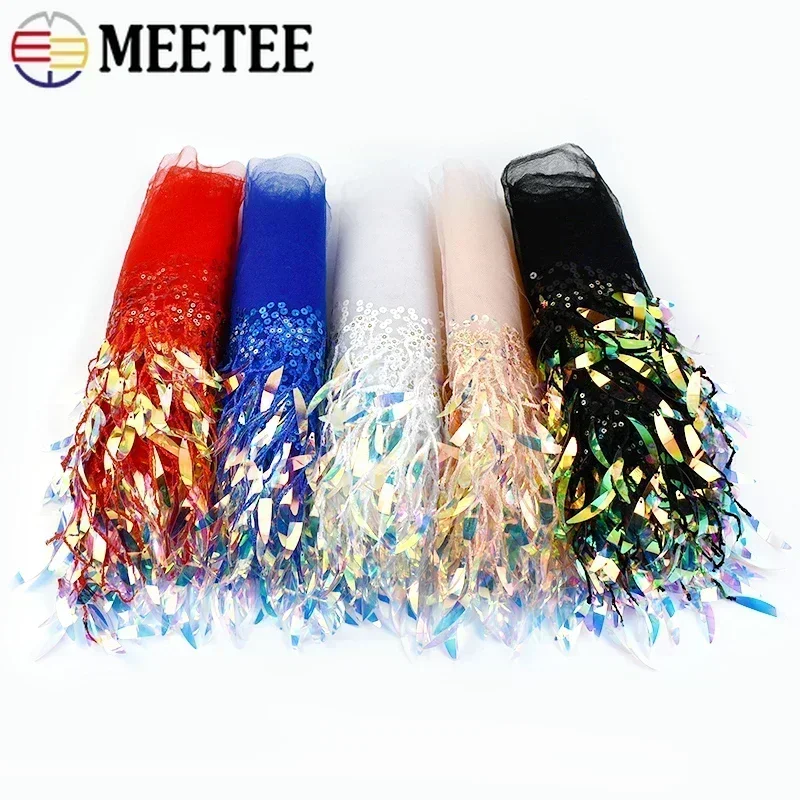 2/5/10Yard Mesh Tassel Fringe for Sewing Sequin Lace Trim Latin Dress Ribbon Band Wedding Clothes Tassels Fabric DIY Accessories