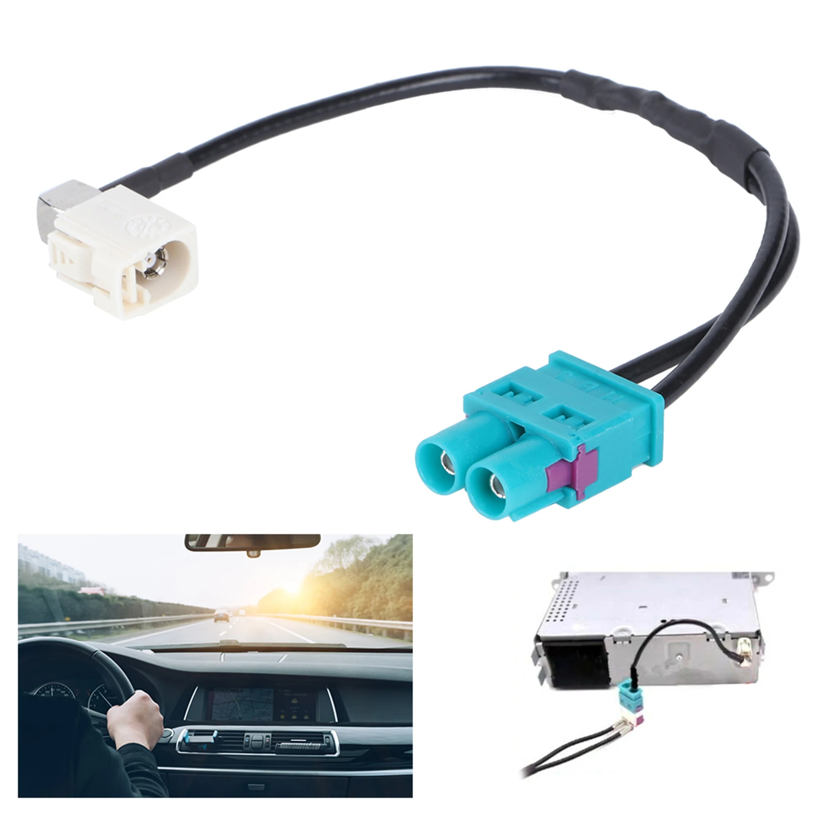 2 To 1 Antenna Adapter 2 To 1 MIB Antenna Adapter G FAKRA Radio for RCD330G RCD330 RCN210 RCD510 Fit for Desay Auto Accessories