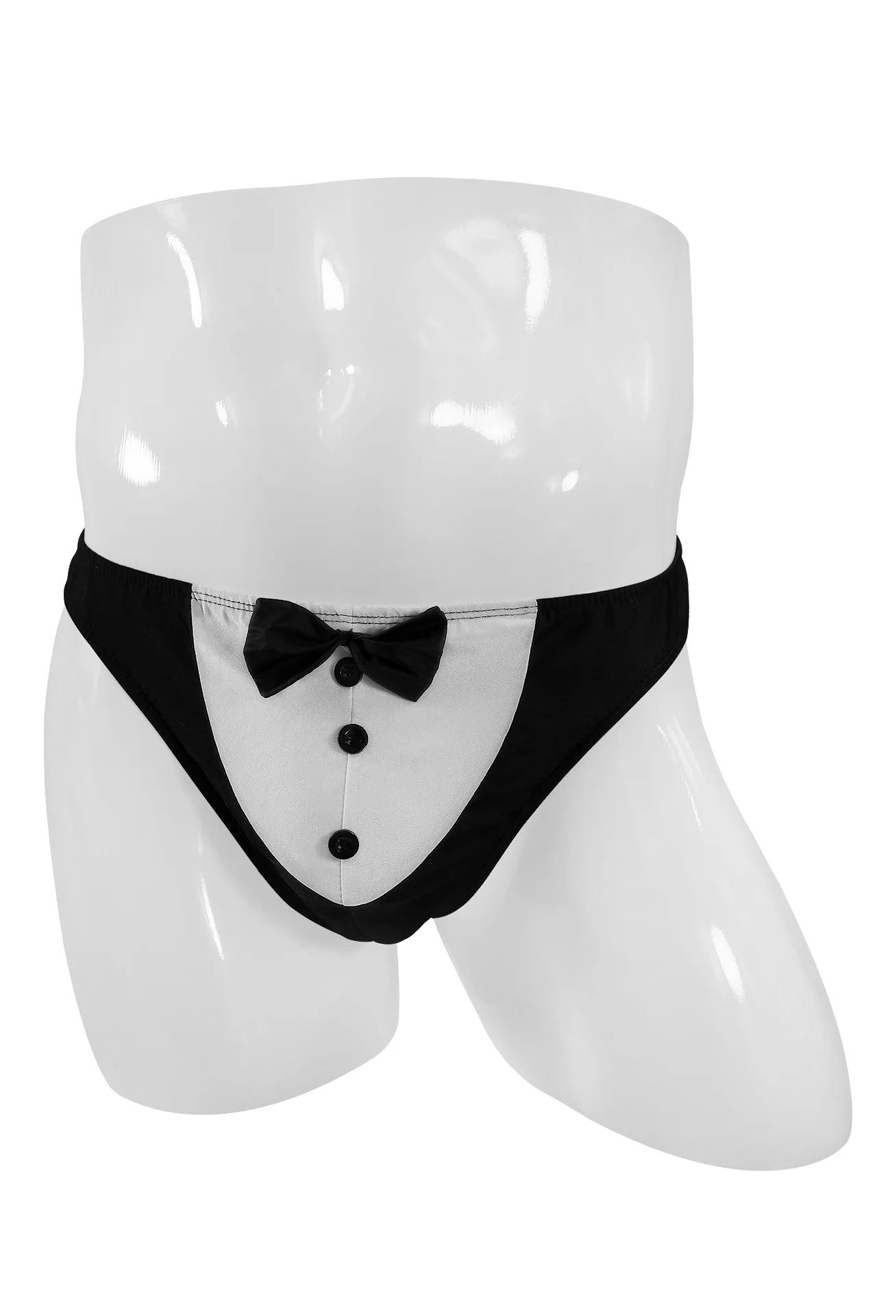 Men's Erotic T Back Thong Underwear Fashion Nightclub Gays U Convex Pouch G-string Gentleman's Bow Personalized Sexy Underpants