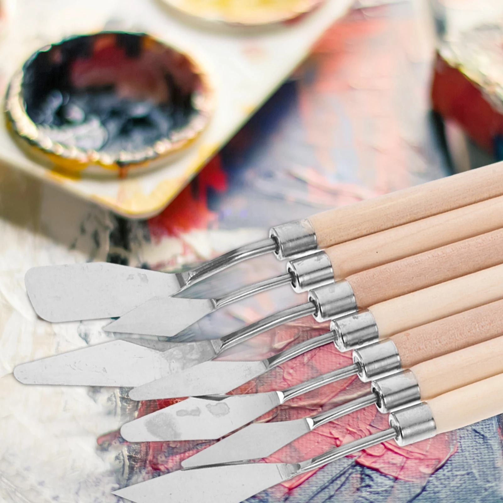 

Oil Painting Scraper Set Artist Tool Spatula Blade Canvas Palette Knife Pick Flexible Pallet Color Mixing