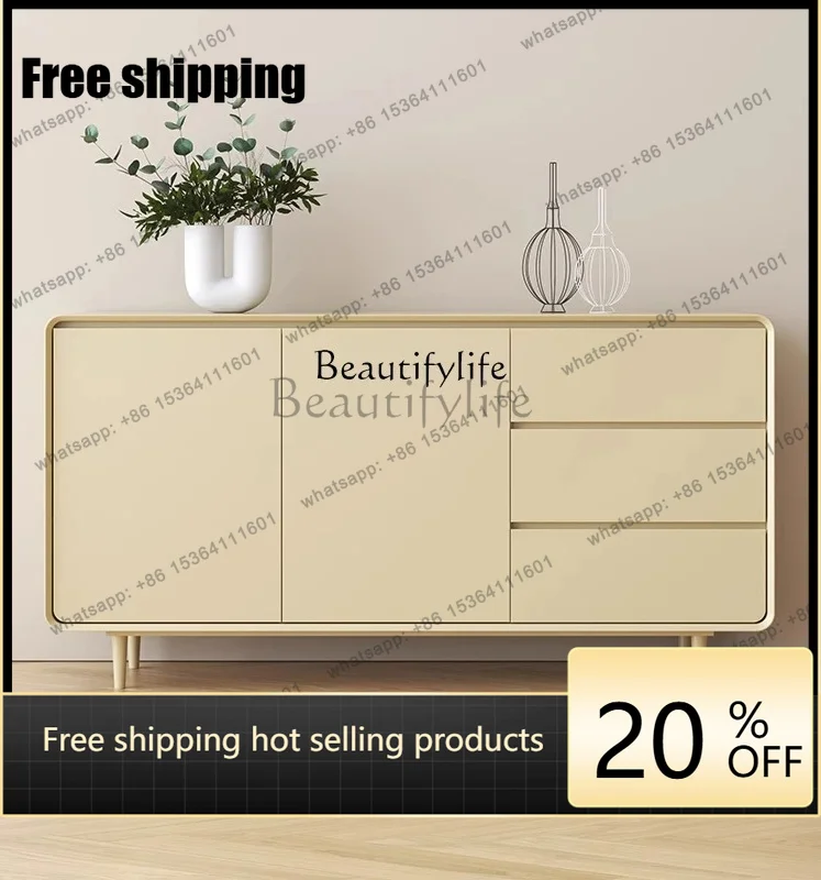 Factory Direct Solid Wood Dining Side Cabinet Modern Simple Living Room Home Storage Storage Cabinet