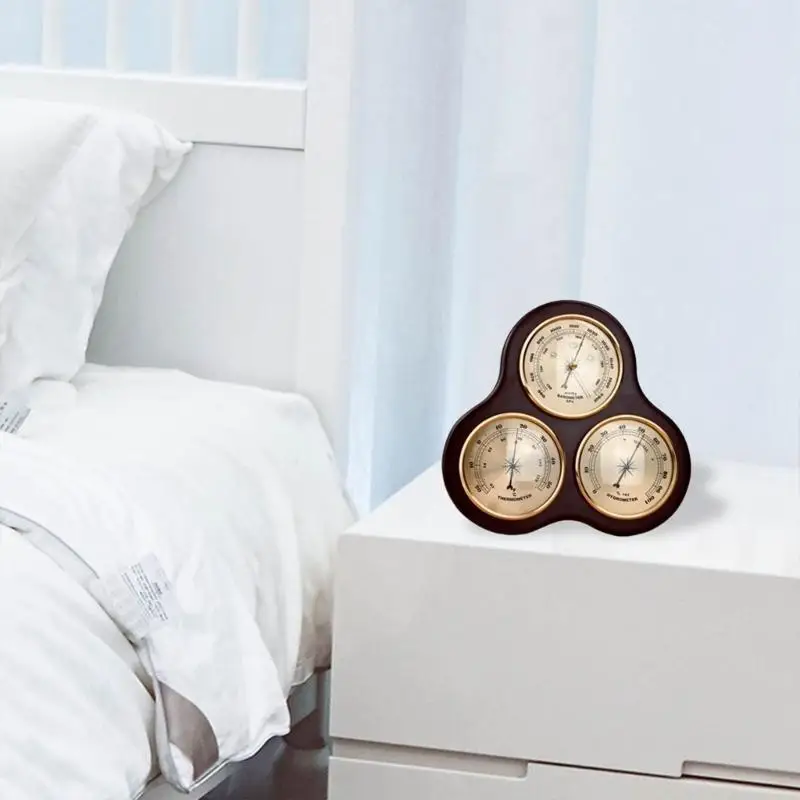 A2BE Multifunction Home Barometer Thermometer Frame Wall Hanging Wireless Alarm Clock Thermometer Hygrometer Indoor Outdoor