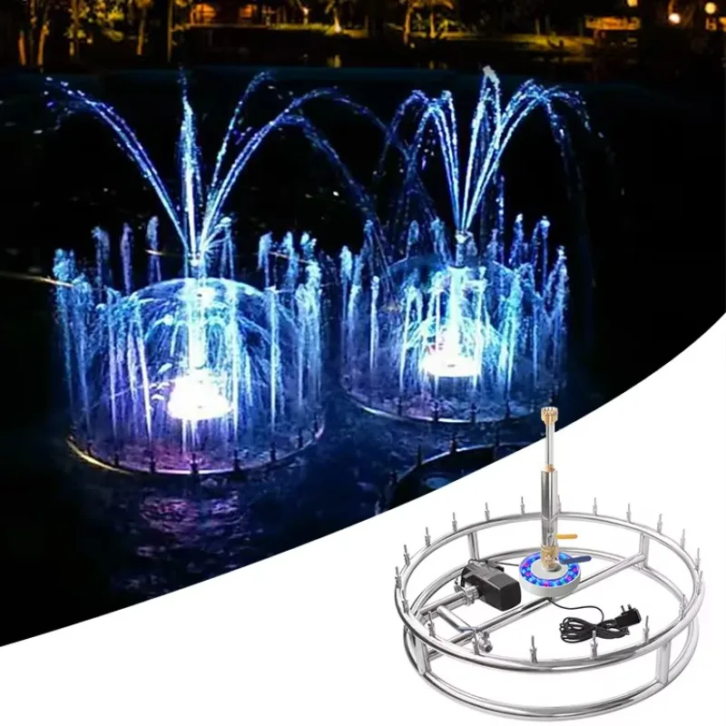 Outdoor Stainless Steel Little Fountain Light Park Lighted Music Water LED Colorful Music Dancing Fountain waterscape Equipment