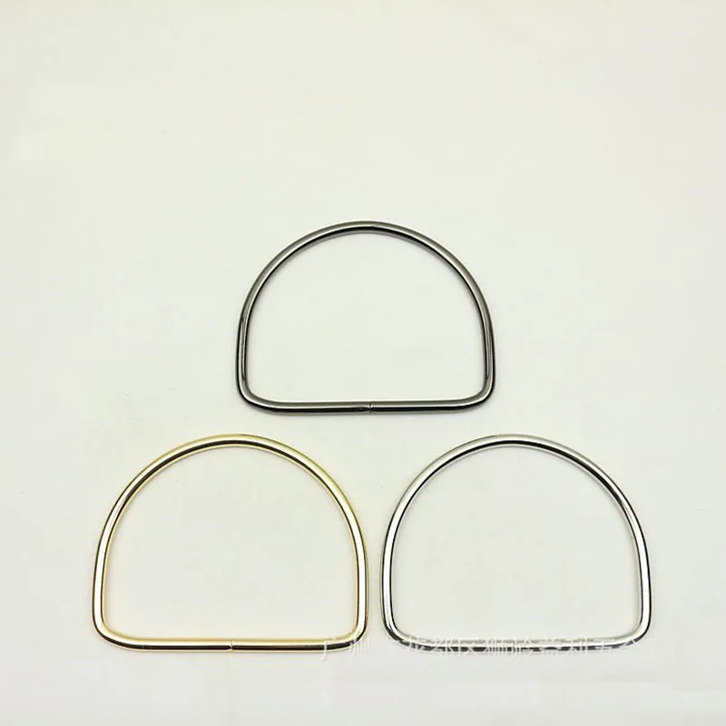 

10Pcs D Ring Metal Bag Handles Buckles for Women Handbag Purse Harf Round Decoration Clasp Handle Connector DIY Bags Accessory