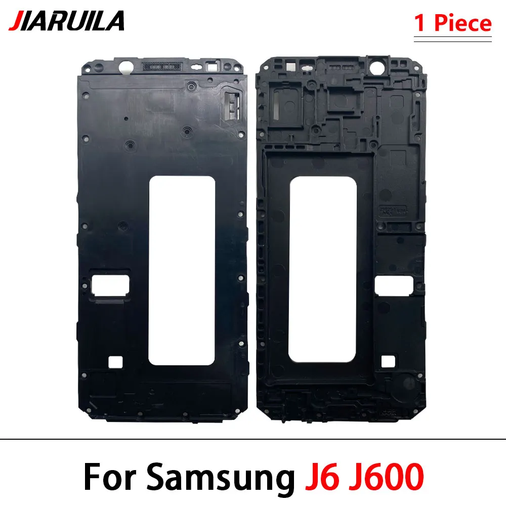 Middle Frame For Samsung J6 J600 J6 Plus J610 With Camera Glass Lens Front Housing Middle Bezel Chassis Shell Parts