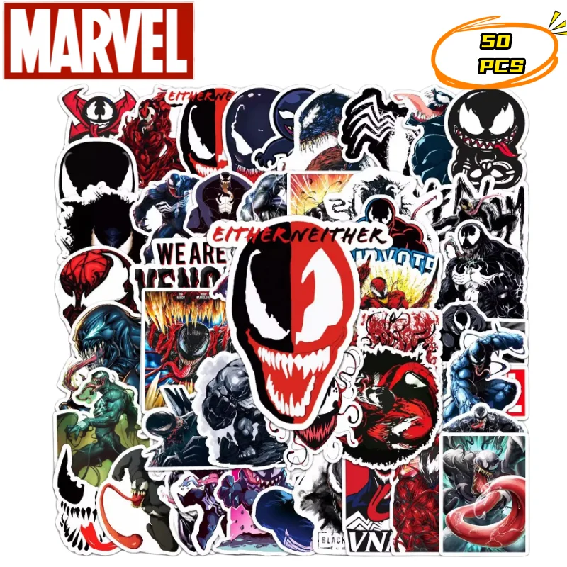 Marvel Spiderman Venom Capitán América pegatinas personalidad creativa maleta de alto valor portátil nevera pegatinas decorativas regalos